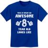 imageTstars 8th Birthday Shirt for Boys or Girls  This is What an Awesome 8 Year Old Looks Like Youth Kids TShirt GiftBlue