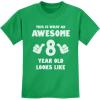 imageTstars 8th Birthday Shirt for Boys or Girls  This is What an Awesome 8 Year Old Looks Like Youth Kids TShirt GiftGreen