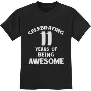 imageTstars 11 Years of Being Awesome 11th Birthday Shirt Boys Girls Youth Kids TShirtBlack