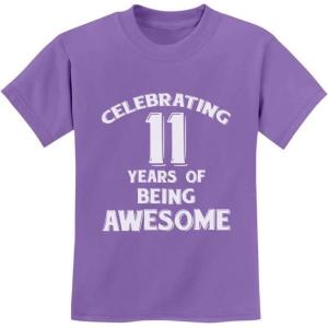 imageTstars 11 Years of Being Awesome 11th Birthday Shirt Boys Girls Youth Kids TShirtViolet
