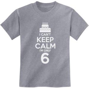imageTstars Birthday Cake Shirt I Cant Keep Calm Im 6 Childrens Cute Kids TShirtGray