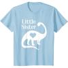 imageKids Little Sister Gift Siblings Love Dinosaur Girls TShirtBaby Blue
