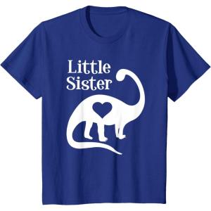 imageKids Little Sister Gift Siblings Love Dinosaur Girls TShirtRoyal Blue