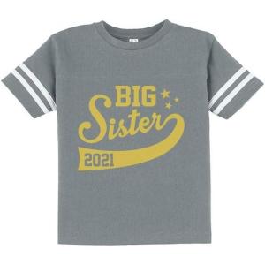 imageTstars Big Sister 2021 Outfit for Girls Siblings Gift Toddler Jersey TShirtGray