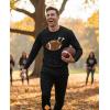 imageTstars Silly Turkey Face Mens Shirt  Funny Gobble Thanksgiving Long Sleeve Tee for Holiday OutfitsTouchdowns  Black