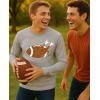 imageTstars Silly Turkey Face Mens Shirt  Funny Gobble Thanksgiving Long Sleeve Tee for Holiday OutfitsTouchdowns  Gray