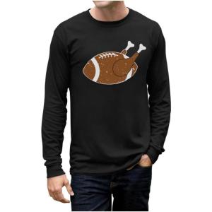 imageTstars Silly Turkey Face Mens Shirt  Funny Gobble Thanksgiving Long Sleeve Tee for Holiday OutfitsTouchdowns  Black