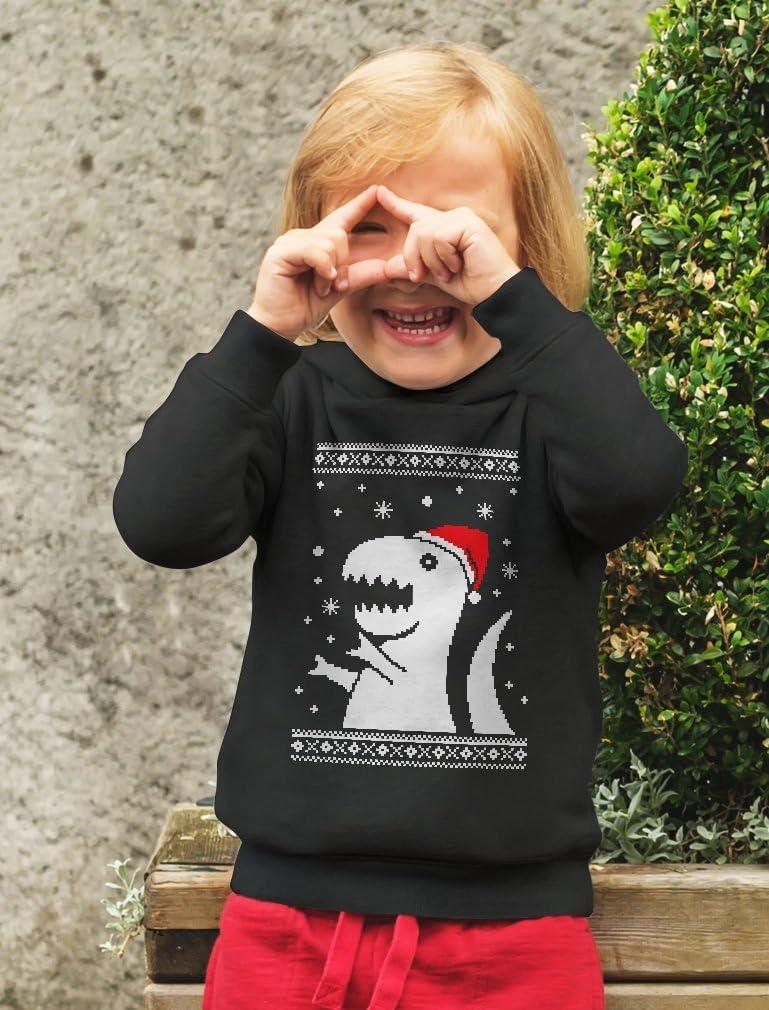 imageTstars Big Trex Santa Ugly Christmas Sweater Style  Children Funny Toddler HoodieBlack
