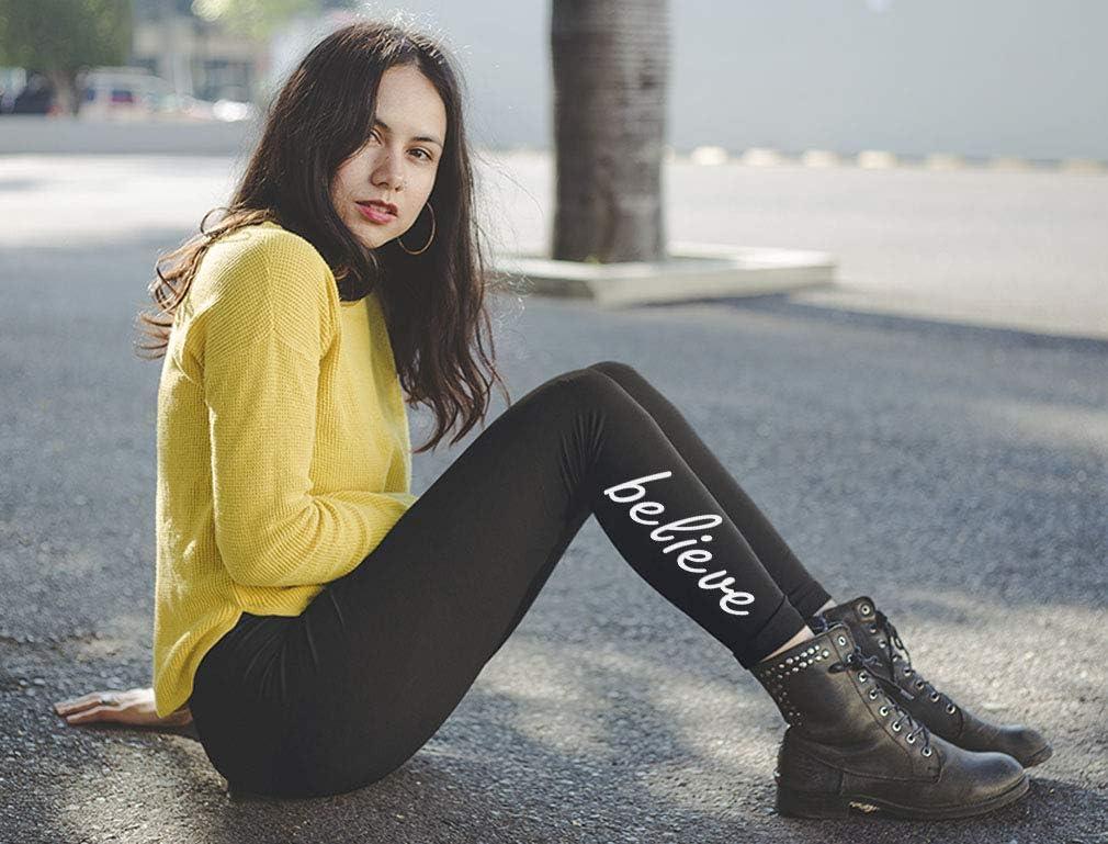 imageTstars Christmas Leggings for Women Girls Festive Xmas Outfit Holiday Leggings BelieveBlack