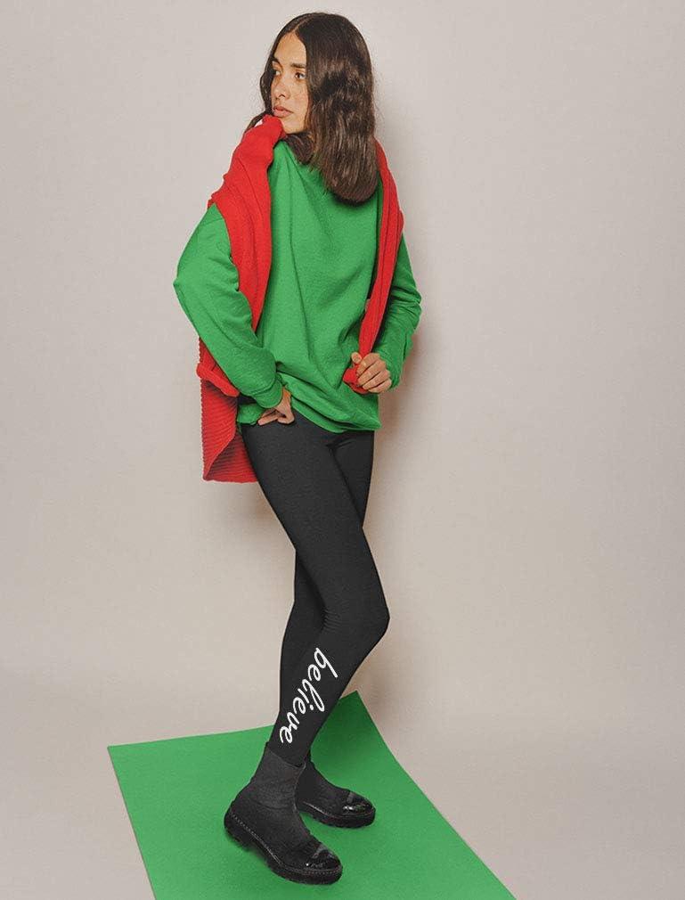 imageTstars Christmas Leggings for Women Girls Festive Xmas Outfit Holiday Leggings BelieveBlack