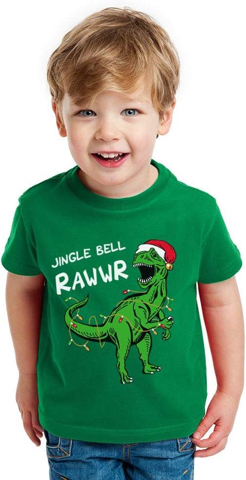 imageTstars Christmas Shirt for Kids Jingle Bell Rawr T Rex Santa Youth Kids TShirtBlack