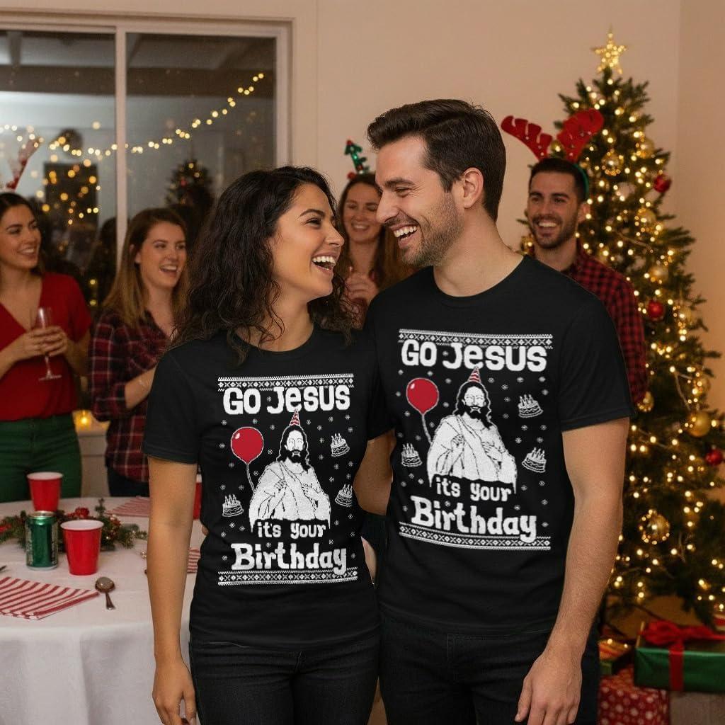 imageTstars Christmas Sweatshirt for Women ampamp Teen Girls  Santa Claws Cat Flamingo  Xmas Holiday PulloverJesus  Black