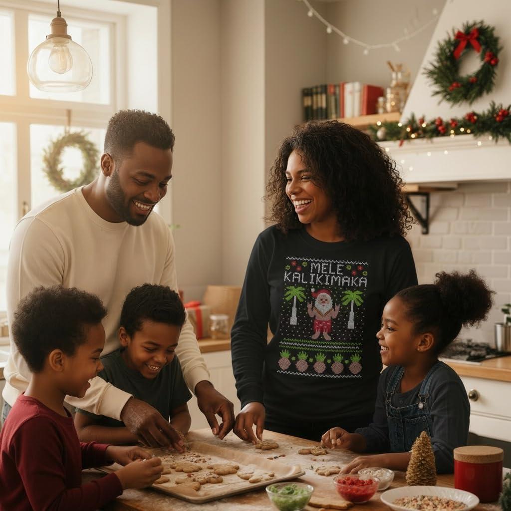 imageTstars Christmas Sweatshirt for Women ampamp Teen Girls  Santa Claws Cat Flamingo  Xmas Holiday PulloverKalikimaka  Black