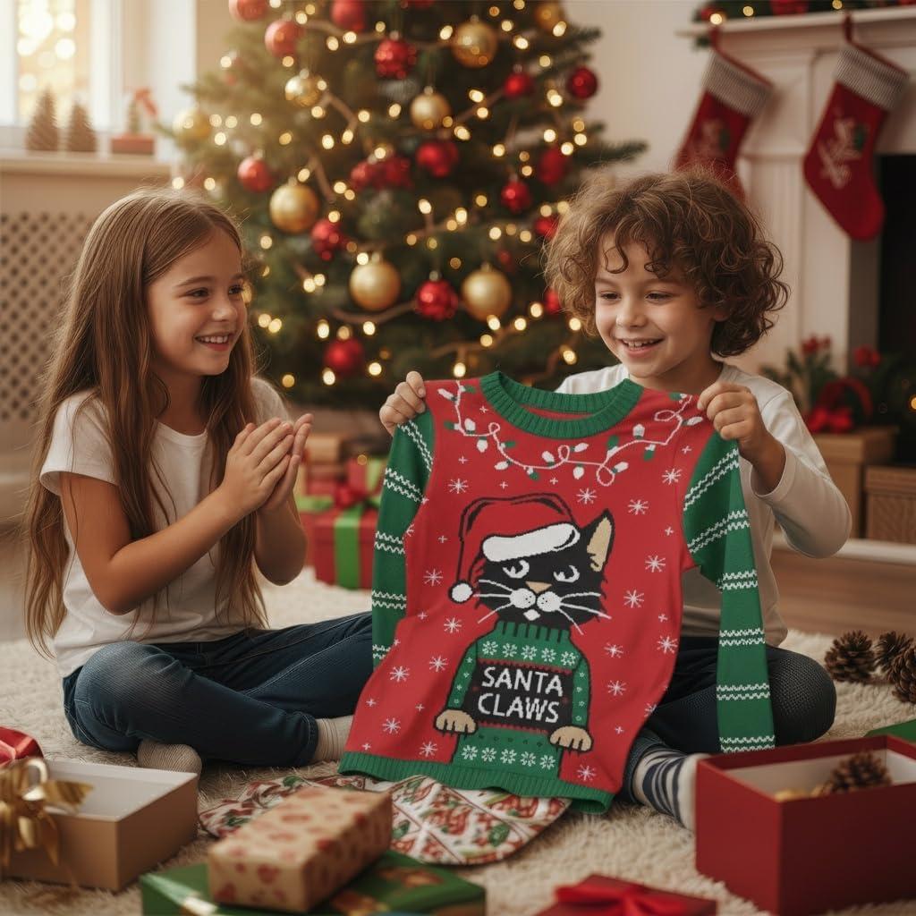 imageTstars Kids Ugly Christmas Sweater  Dino Gamer Merry Swishmas  Funny Holiday Top for Boys ampamp Girls Ugly Xmas Party GiftClaws  Multicolor