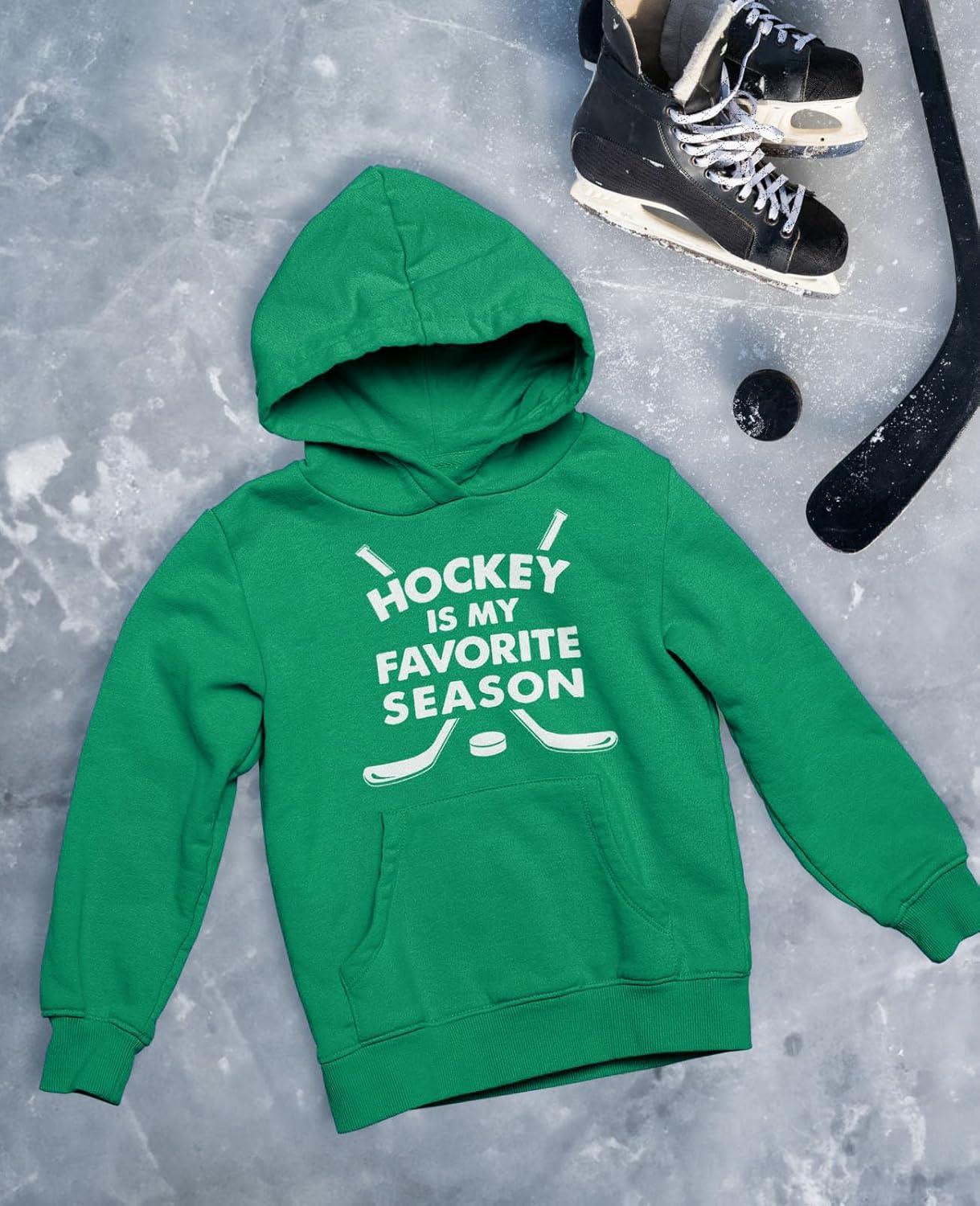 imageTstars Youth Hockey Hoodie  Gift for Young Players and Fans  My Favorite Season Goalie Pullover for KidsGreen