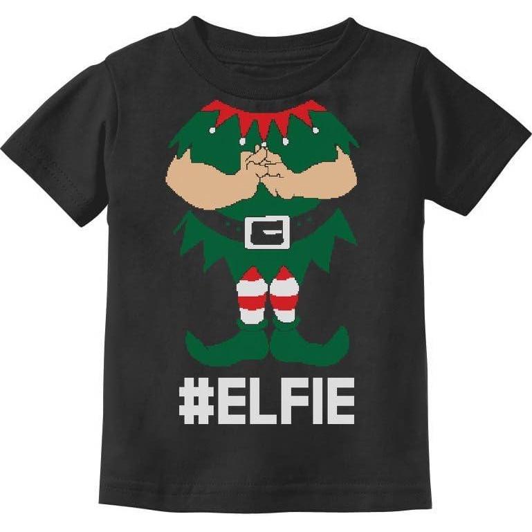 imageTstars Elf Suit Funny Elfie Christmas ToddlerInfant Kids TShirtBlack