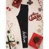 imageTstars Christmas Leggings for Women Girls Festive Xmas Outfit Holiday Leggings BelieveBlack