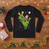imageTstars Kids Tree Rex Christmas Shirt Funny Ugly Sweater Style Holiday Dino Long Sleeve Tee for ToddlersRiding  Black