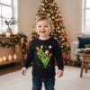 imageTstars Kids Tree Rex Christmas Shirt Funny Ugly Sweater Style Holiday Dino Long Sleeve Tee for ToddlersRiding  Black