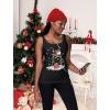 imageTstars Santa North Pole Christmas Tank Top Women Teen Girls Funny Xmas Racerback TopsBlack