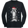 imageTstars Bunny Rabbit Santa Hat Cute Ugly Christmas Toddler Kids Long Sleeve TShirtBlack