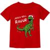 imageTstars Christmas Shirt for Kids Jingle Bell Rawr T Rex Santa Youth Kids TShirtRed