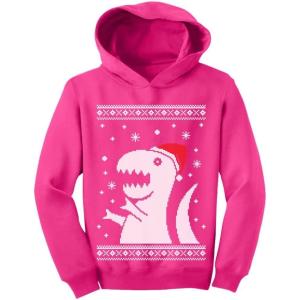 imageTstars Big Trex Santa Ugly Christmas Sweater Style  Children Funny Toddler HoodiePink
