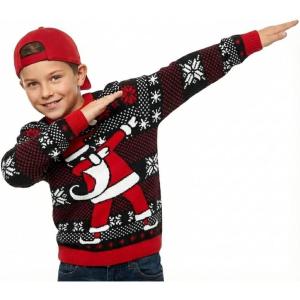 imageTstars Kids Ugly Christmas Sweater  Dino Gamer Merry Swishmas  Funny Holiday Top for Boys ampamp Girls Ugly Xmas Party GiftDabbing  Multicolor