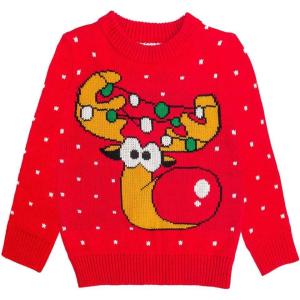 imageTstars Kids Ugly Christmas Sweater  Dino Gamer Merry Swishmas  Funny Holiday Top for Boys ampamp Girls Ugly Xmas Party GiftReindeer  Multicolor