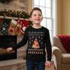 imageTstars Merry Swishmas Boys Basketball Shirt  Funny Ugly Christmas Sweater Style Youth Long Sleeve Holiday TeePizza  Black