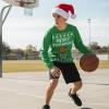 imageTstars Merry Swishmas Boys Basketball Shirt  Funny Ugly Christmas Sweater Style Youth Long Sleeve Holiday TeeSwishmas  Green