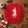 imageTstars Merry Swishmas Boys Basketball Shirt  Funny Ugly Christmas Sweater Style Youth Long Sleeve Holiday TeeTrex Tree  Red