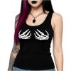 imageTstars Womens Skeleton Hands Tank Top  Funny Skull Hand Punk Top for Halloween  Sleeveless Party ShirtBlack