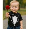 imageTstars Kids Tuxedo Shirt  Funny Boys Tux with Bow Tie Graphic Tee for Weddings Parties ampamp HalloweenBlack