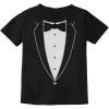 imageTstars Kids Tuxedo Shirt  Funny Boys Tux with Bow Tie Graphic Tee for Weddings Parties ampamp HalloweenBlack