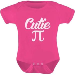 imageTstars Cutie Pi Symbol Outfit Infant One Piece Pi day Funny Baby BodysuitWow Pink