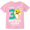 image3rd Birthday Baby Shark Shirt  3 Year Old Outfit for Toddler Boy or Girl  Kids Party TShirtLight Pink