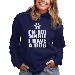 imageTstars Im Not Single I Have a Dog Valentines Day Gift for Dog Lovers Women HoodieBlue