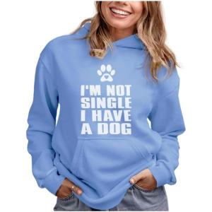 imageTstars Im Not Single I Have a Dog Valentines Day Gift for Dog Lovers Women HoodieCalifornia Blue
