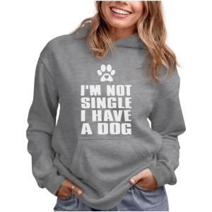imageTstars Im Not Single I Have a Dog Valentines Day Gift for Dog Lovers Women HoodieGray