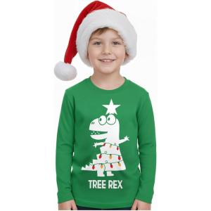 imageTstars Merry Swishmas Basketball Shirt  Funny Ugly Christmas Sweater Style Kids Long Sleeve Festive Holiday TeeTrex Tree  Green