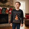 imageTstars Kids Pizza Tree Ugly Christmas Sweatshirt  Funny Holiday Pullover for Youth Boys and GirlsPizza  Black