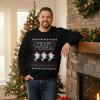 imageTstars Mele Kalikimaka Hawaiian Santa Shirt for Men  Funny Ugly Sweater Style Long Sleeve Christmas Holiday TeeFishmas  Black