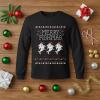 imageTstars Mele Kalikimaka Hawaiian Santa Shirt for Men  Funny Ugly Sweater Style Long Sleeve Christmas Holiday TeeFishmas  Black
