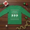 imageTstars Mele Kalikimaka Hawaiian Santa Shirt for Men  Funny Ugly Sweater Style Long Sleeve Christmas Holiday TeeFishmas  Green
