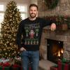 imageTstars Mele Kalikimaka Hawaiian Santa Shirt for Men  Funny Ugly Sweater Style Long Sleeve Christmas Holiday TeeKalikimaka  Black