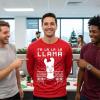 imageTstars Mele Kalikimaka Hawaiian Santa Shirt for Men  Funny Ugly Sweater Style Long Sleeve Christmas Holiday TeeLlama  Red