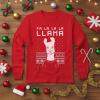 imageTstars Mele Kalikimaka Hawaiian Santa Shirt for Men  Funny Ugly Sweater Style Long Sleeve Christmas Holiday TeeLlama  Red