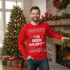imageTstars Mele Kalikimaka Hawaiian Santa Shirt for Men  Funny Ugly Sweater Style Long Sleeve Christmas Holiday TeeNaughty  Red