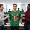 imageTstars Mele Kalikimaka Hawaiian Santa Shirt for Men  Funny Ugly Sweater Style Long Sleeve Christmas Holiday TeeReindeer  Green
